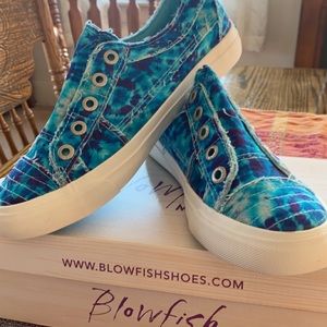 Blowfish Malibu Blue Tye Dye Slip On Shoes